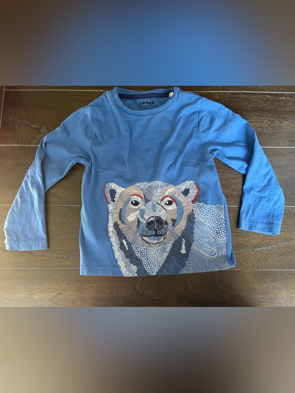 Boys Mini Boden Polar Bear Long Sleeve Shirt